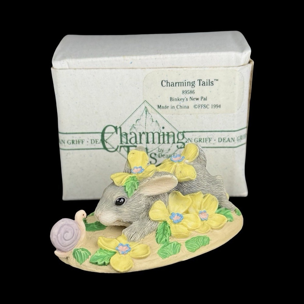 Charming Tails Dean Griff Binkey's New Pal 89586 Mouse Snail Figurine 1994